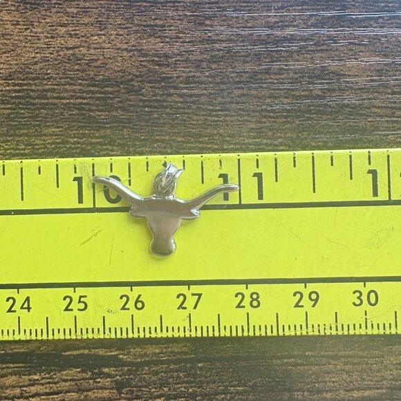 VTG Solid Sterling Silver 925 Longhorn Bull Design Pendant Size 1" Length - Picture 7 of 8